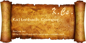 Kaltenbach Csongor névjegykártya